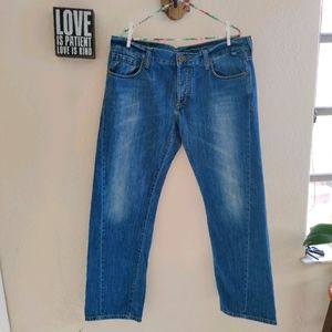 Zara 💙 Vintage Twist Stone Wash‎ Button Fly Jeans